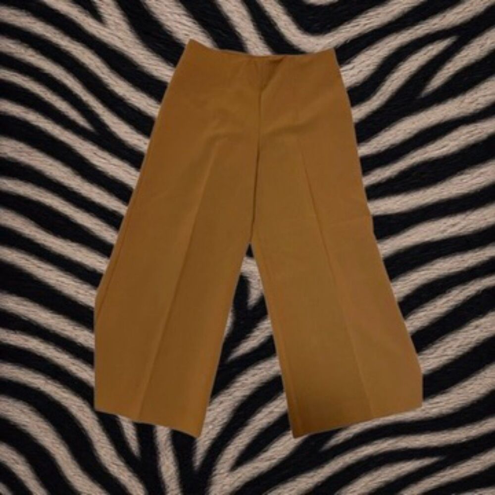 Joie Rust-Brown Wide-Leg Cropped Trousers - Picture 3 of 9